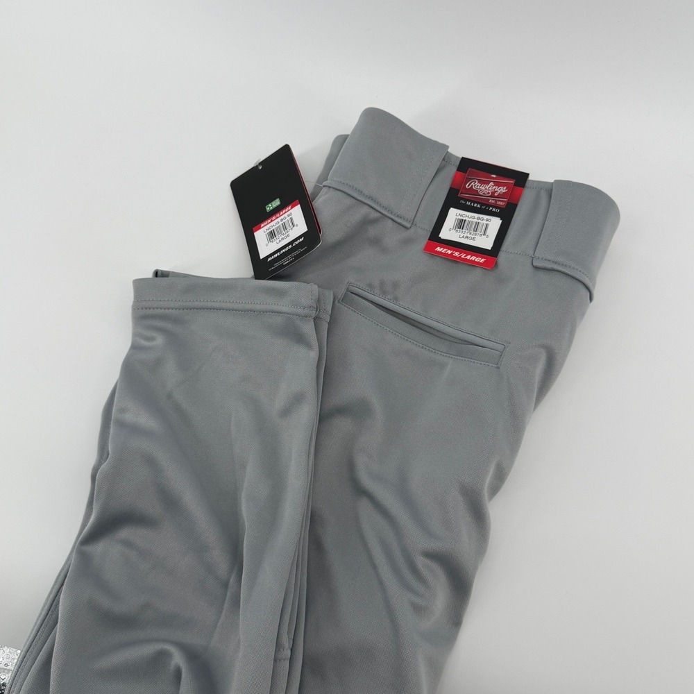 Rawlings Mens Gray Jogger Fit Baseball Pants Tapered Pro Dri LNCHJG-BG-90 Large
